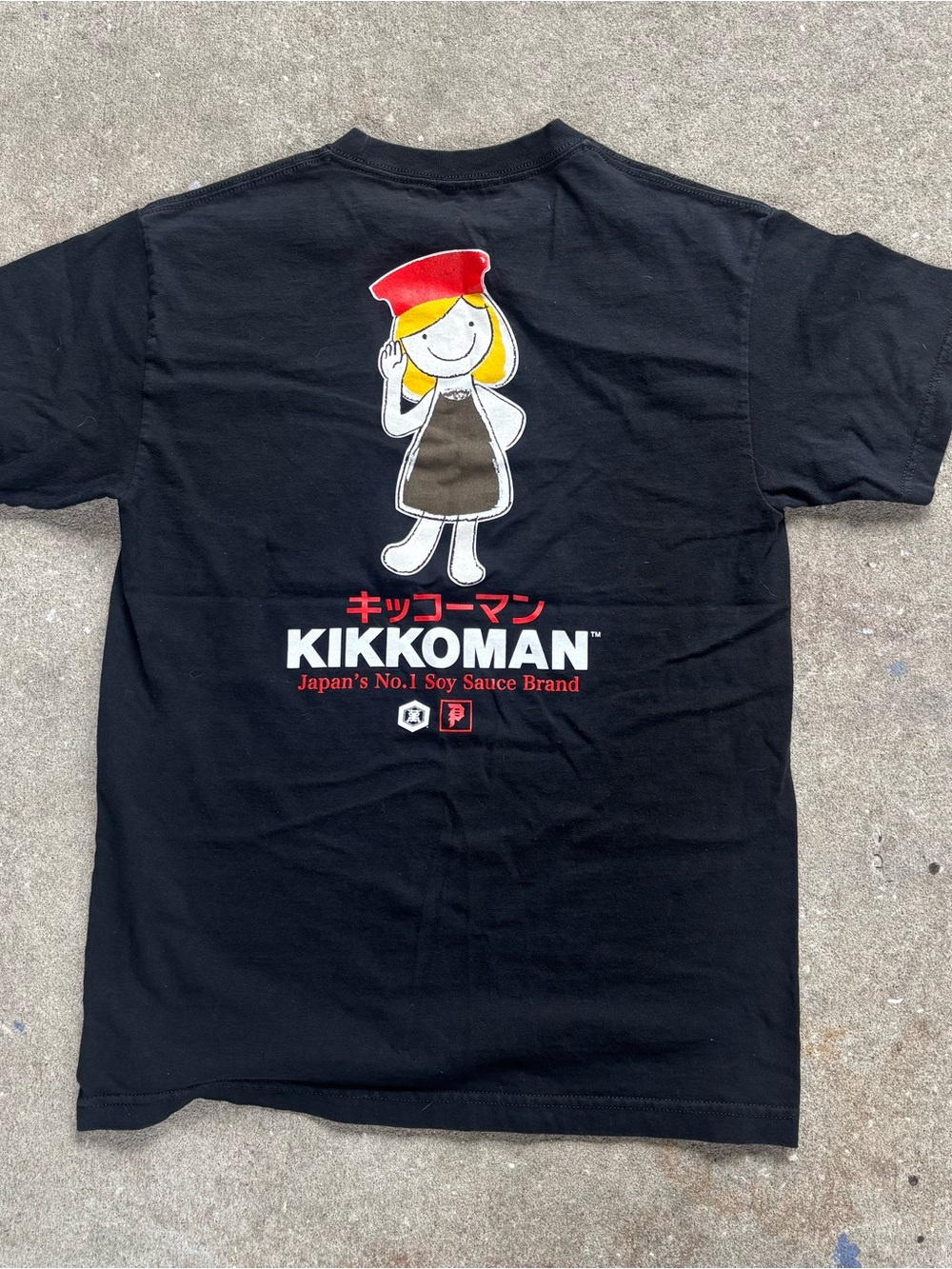 Kikkoman primitive Black Graphic Tee with Red Accent